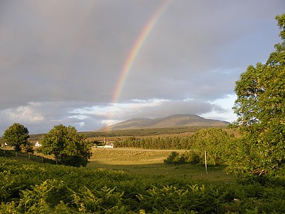 Rainbow over the campsite entrance